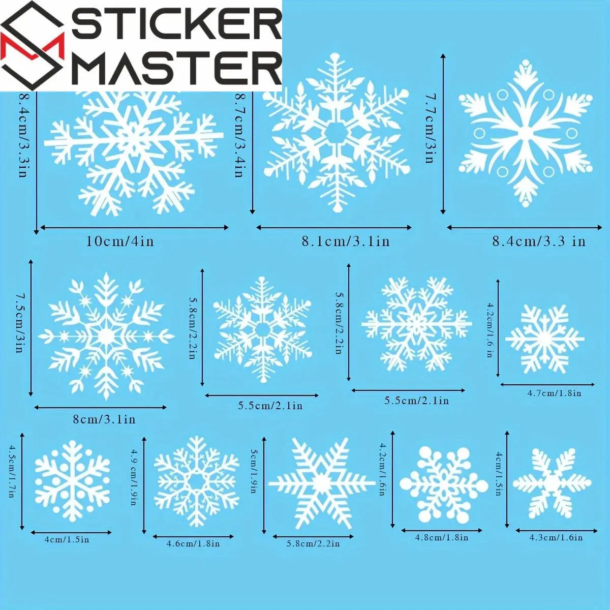 137 Parça Yılbaşı Kar Tanesi Sticker Seti | Kendinden Yapışkanlı Kış Dekoru - Sticker Master