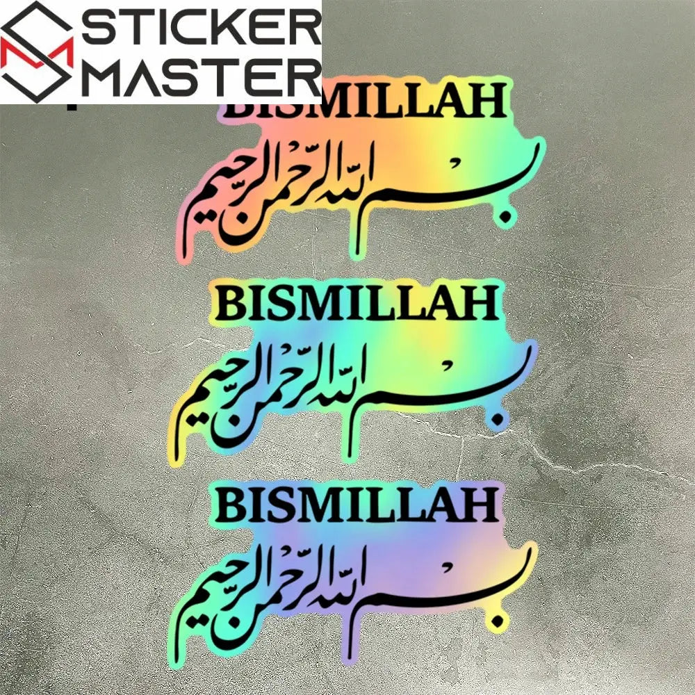 Besmele Ayna Sticker Seti | İslami Araç ve Kupa Çıkartması (3 Adet) Sticker Master