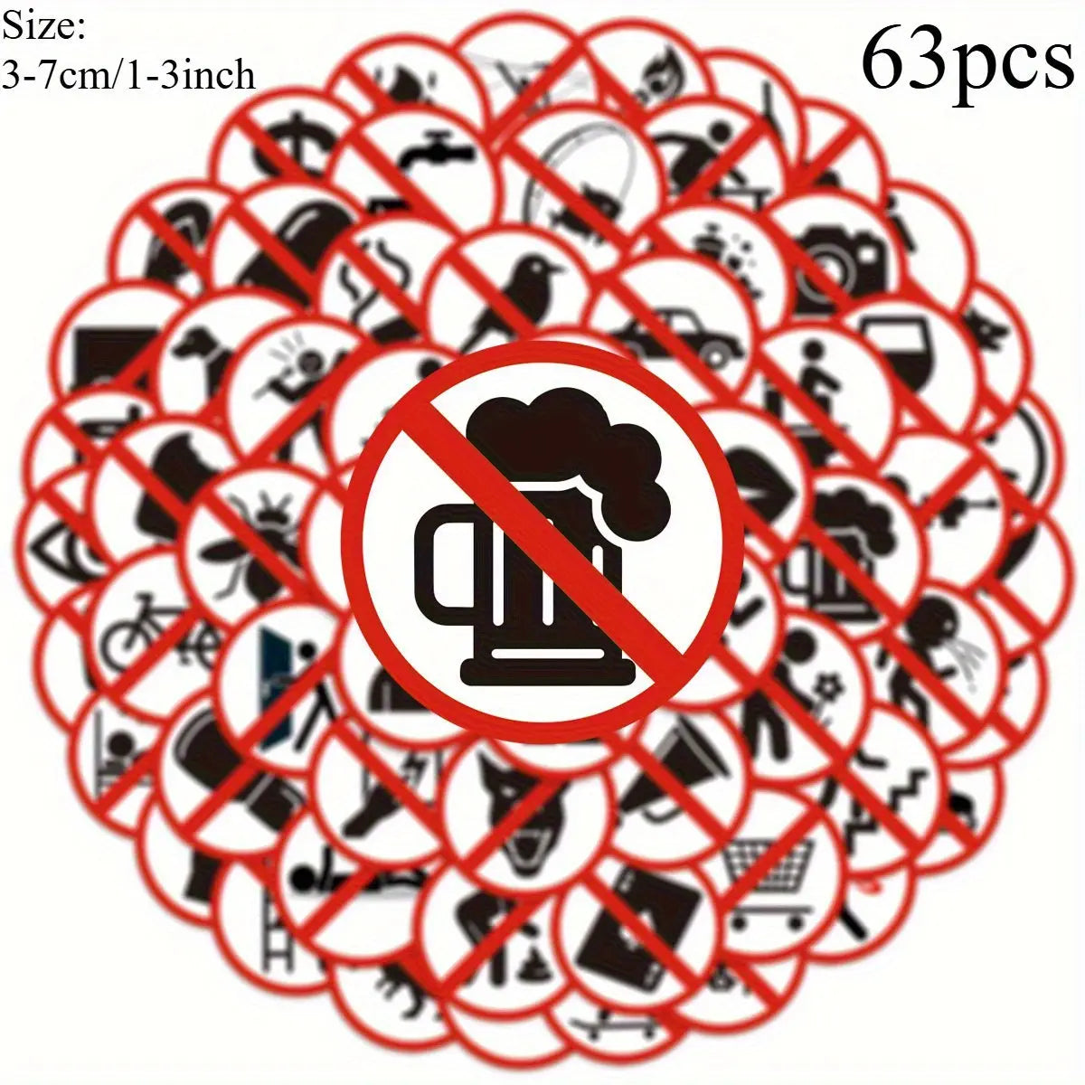 Sticker Master 63 Adet Funny Sign Series Graffiti Seti (Su Geçirmez) Sticker Paketi – Dizüstü, Telefon, Kask, Bavul, Kaykay için - Sticker Master