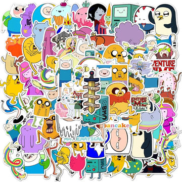 Sticker Master 100 Adet Adventure Time Çıkartmaları Çizgi Film Animasyon Bagaj Scooter Dizüstü Buzdolabı Grafiti Çıkartmaları Dekoratif Oyuncaklar Sevimli Sticker Set Motor Oto Araç Çıkartma Etiket Sticker Master
