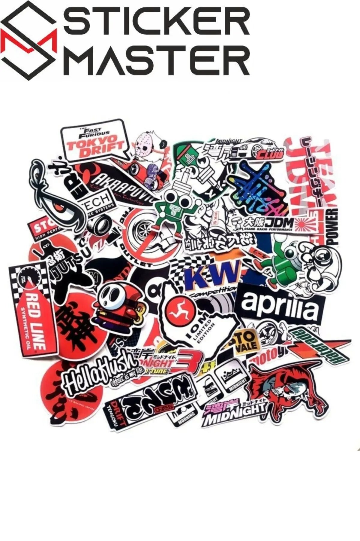 Sticker Master 40 Adet Cartoon Sticker Seti - Su Geçirmez & Dayanıklı Vinil Decal Etiket - Laptop, Motor, Kask, Kaykay, Bisiklet İçin Eğlenceli Çıkartmalar - Sticker Master