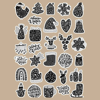 30 Adet Yılbaşı Christmas JDM Araba Stickers Motor Bisiklet Laptop Sticker Etiket Çıkartma Sticker Master