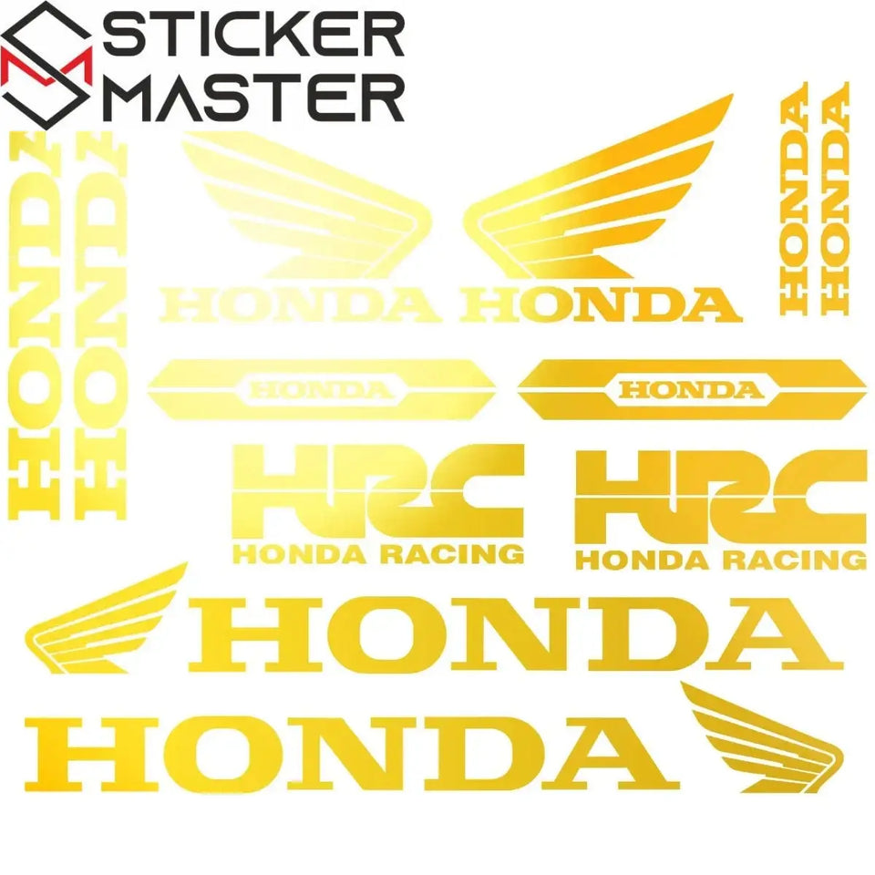 Sticker Master Honda CBR HRC Logo Sticker Seti – Kask, Tank, Motor İçin Vinil Etiket Takımı - Sticker Master
