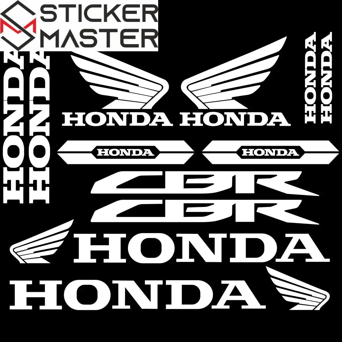 Sticker Master Honda CBR HRC Logo Sticker Seti – Kask, Tank, Motor İçin Vinil Etiket Takımı - Sticker Master