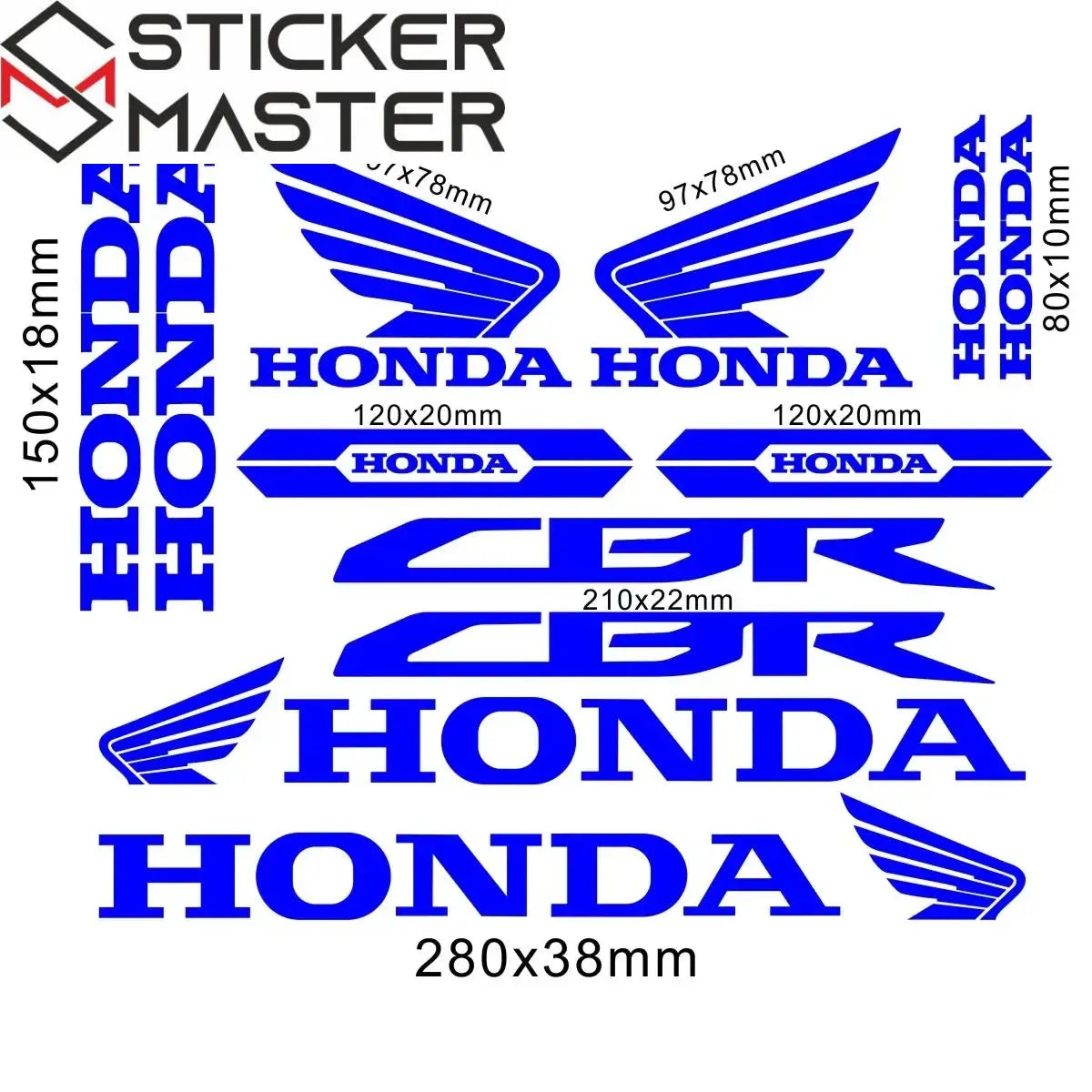 Sticker Master Honda CBR HRC Logo Sticker Seti – Kask, Tank, Motor İçin Vinil Etiket Takımı - Sticker Master
