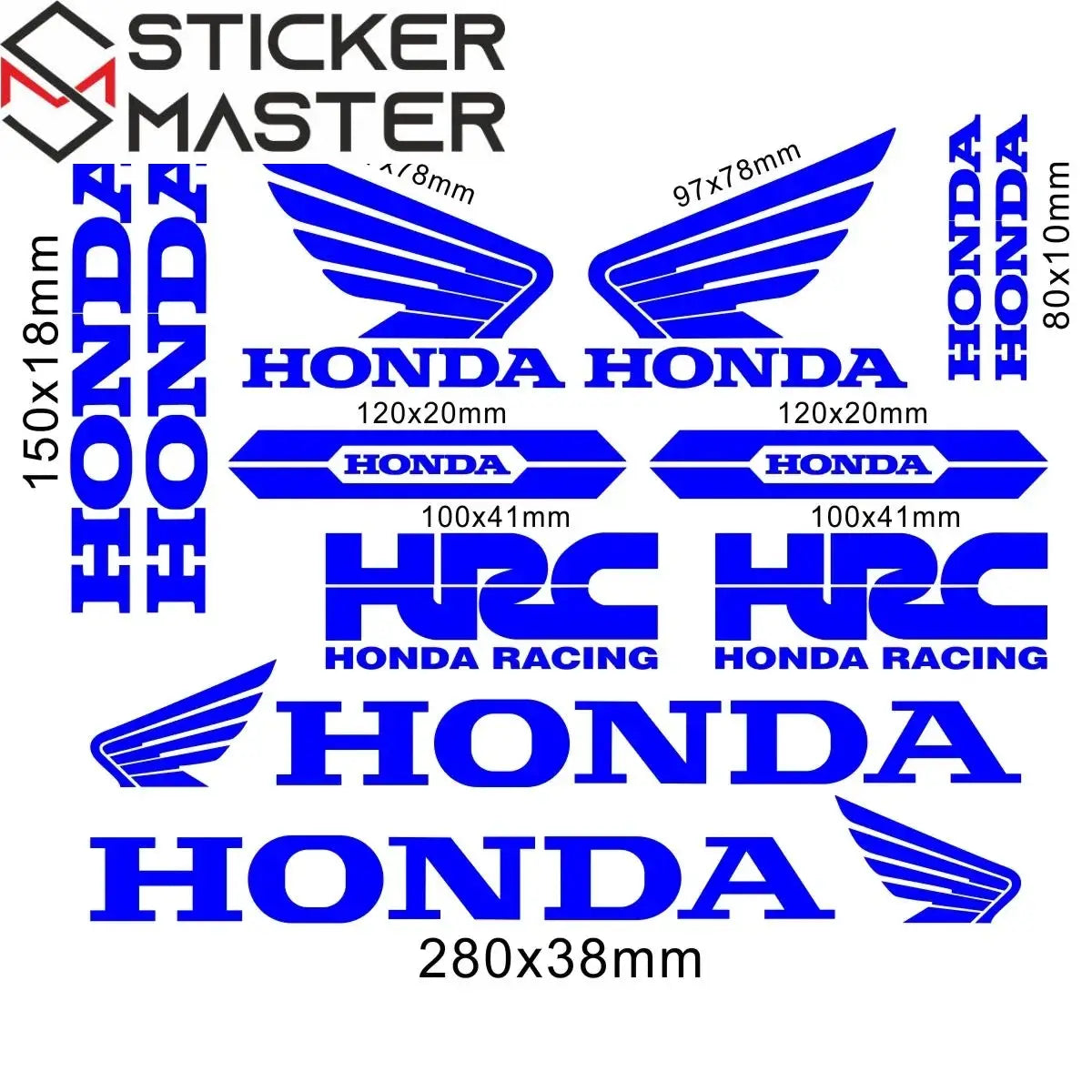 Sticker Master Honda CBR HRC Logo Sticker Seti – Kask, Tank, Motor İçin Vinil Etiket Takımı - Sticker Master