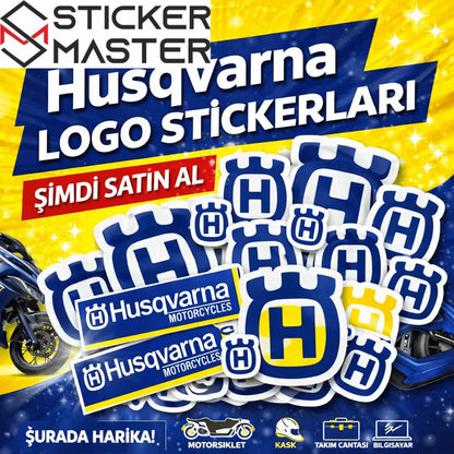 Husqvarna Uyumlu Sticker Seti | 33x48 cm Büyük Boy Çıkartma Sticker Master