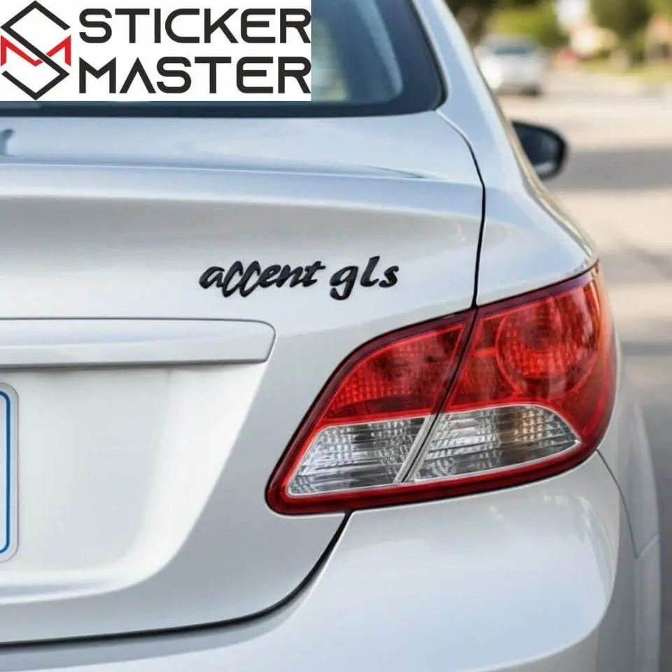 Hyundai Accent GLS Sticker | Arka Bagaj Yazı Etiketi | Sticker Master Sticker Master