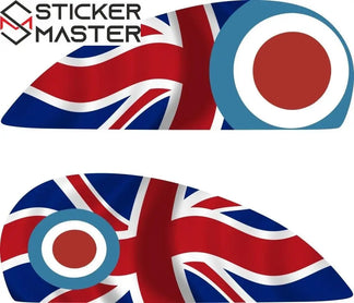 Sticker Master Vespa İngiltere Bayrağı Motor, Kask, Laptop, Araba, Oto Araç İçin Dayanıklı Etiket Decal