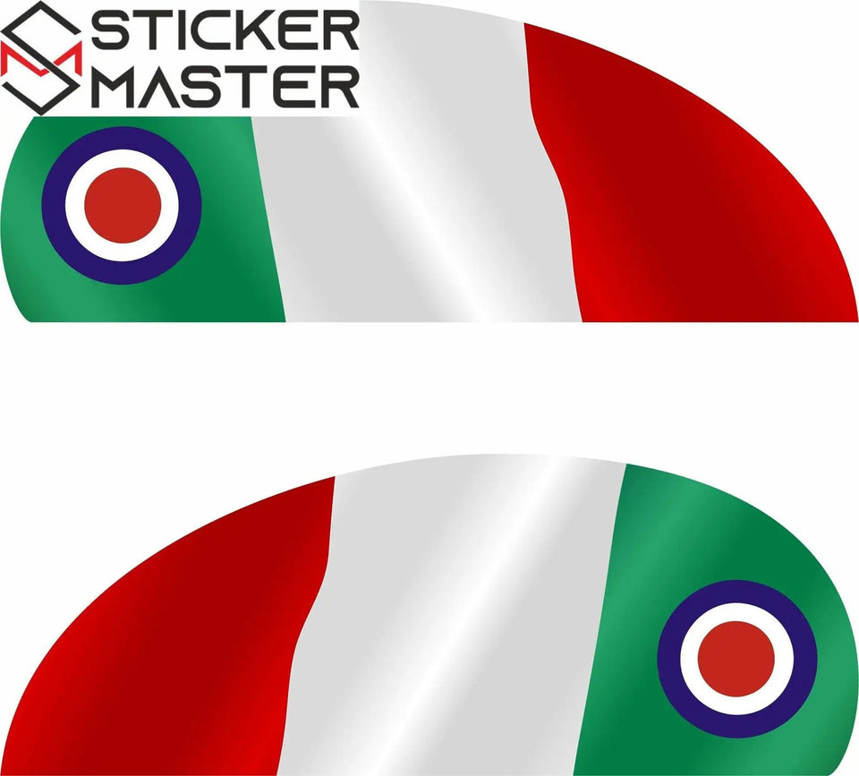 Sticker Master Vespa İtalyan Bayrağı Motor, Kask, Laptop, Araba, Oto Araç İçin Dayanıklı Etiket Decal