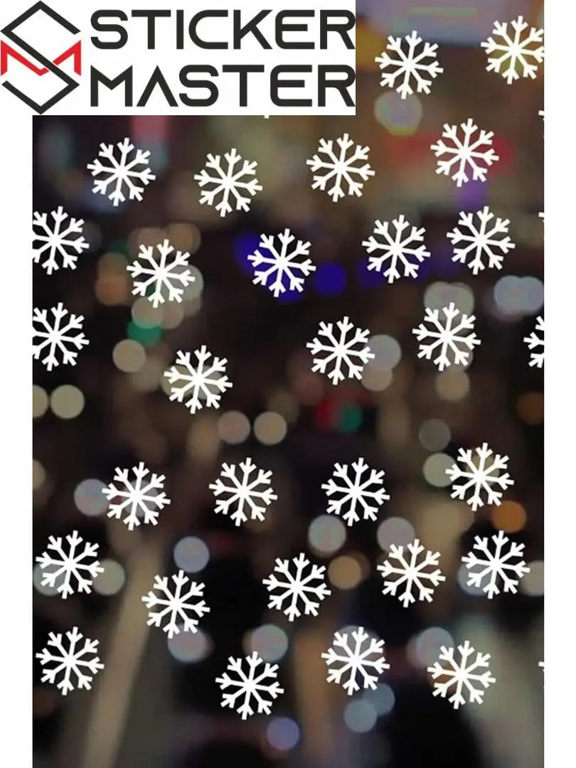 Sticker Master 40 Adet Beyaz Kar Tanesi Cam Kış Sticker - Yılbaşı Sticker- Yılbaşı Dekoru Etiket Çık