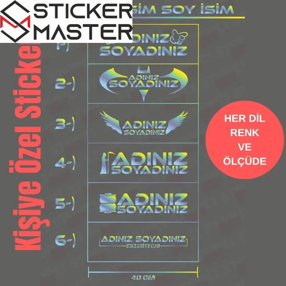 Kişiye Özel İsim Soyisim Sticker | Sticker Master Sticker Master