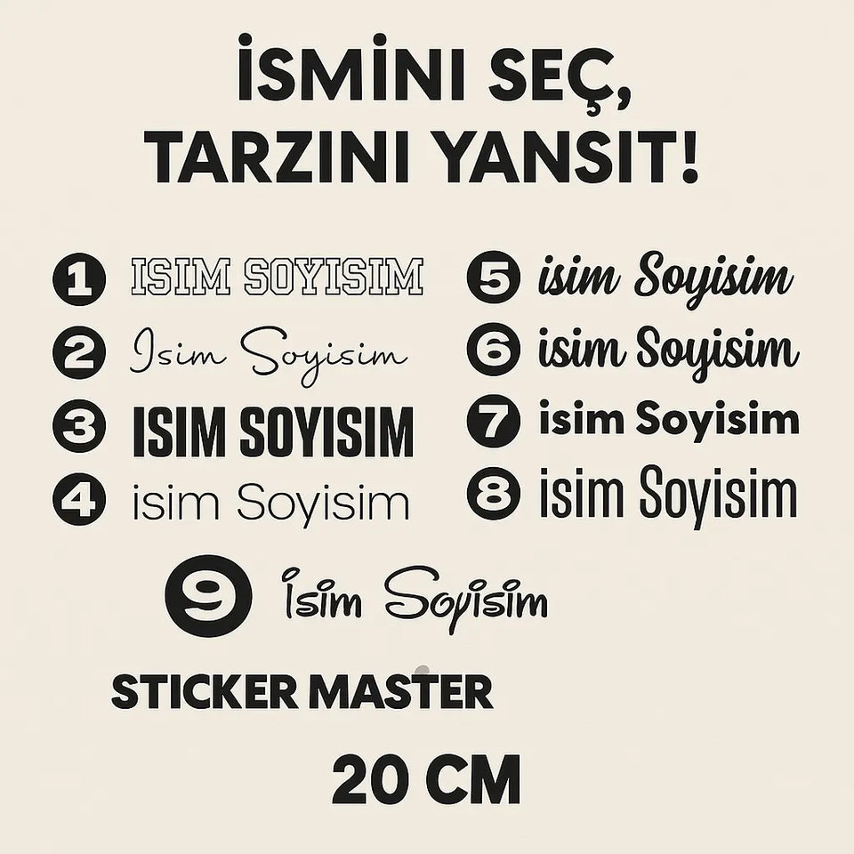 Kişiye Özel İsim Soyisim Sticker | Sticker Master Sticker Master