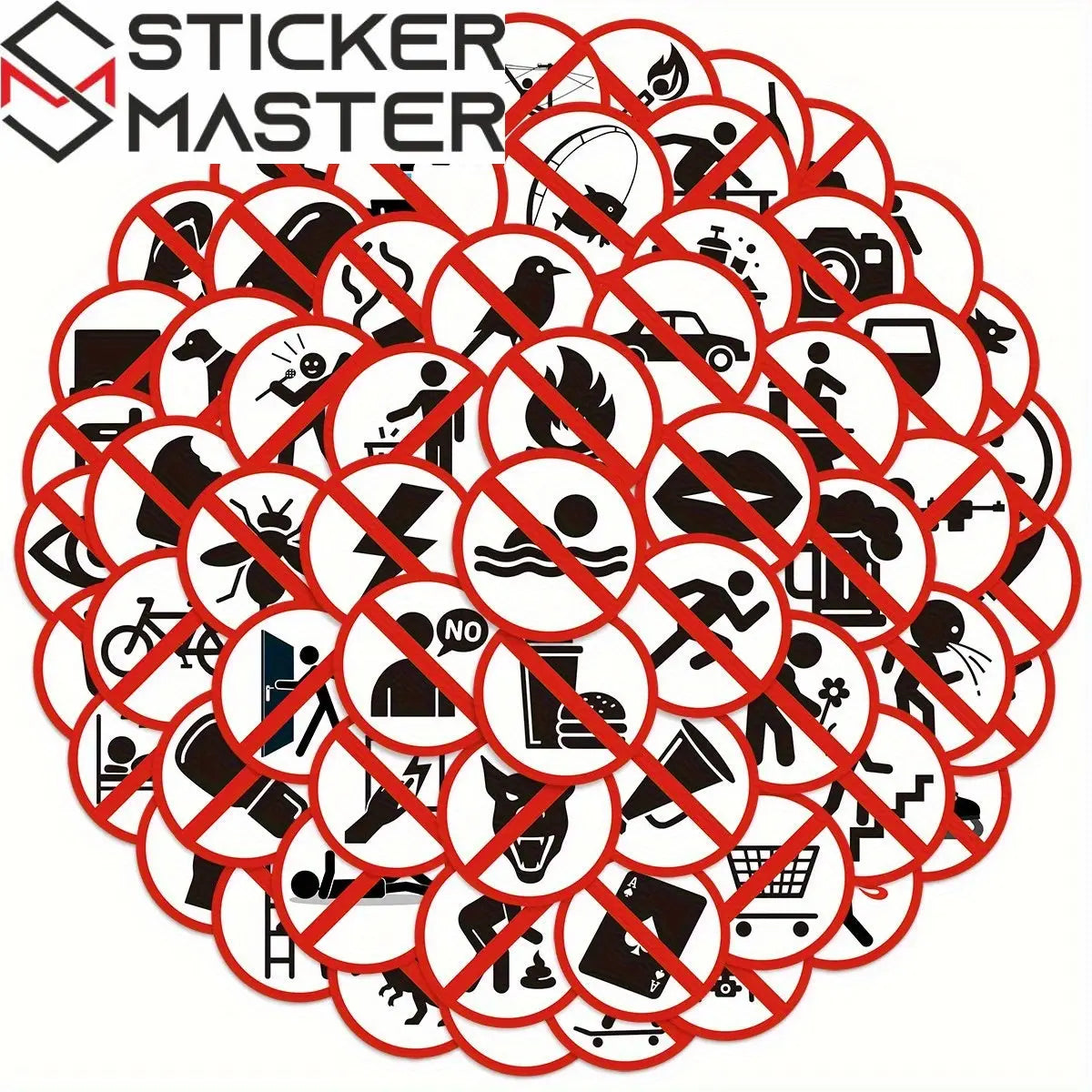 Sticker Master 63 Adet Funny Sign Series Graffiti Seti (Su Geçirmez) Sticker Paketi – Dizüstü, Telefon, Kask, Bavul, Kaykay için - Sticker Master
