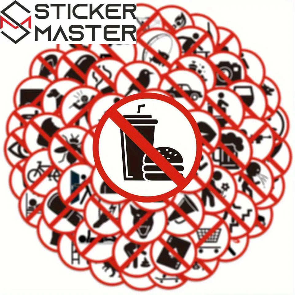 Sticker Master 63 Adet Funny Sign Series Graffiti Seti (Su Geçirmez) Sticker Paketi – Dizüstü, Telefon, Kask, Bavul, Kaykay için - Sticker Master