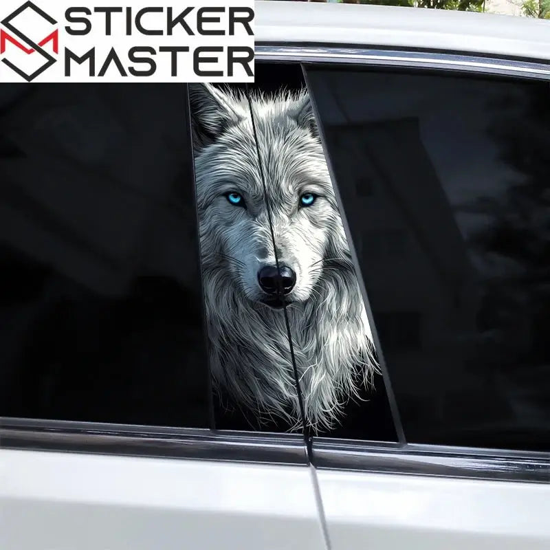 Mavi Gözlü Kurt Yan Direk Sticker Seti (2 Adet) | Sticker Master - Sticker Master