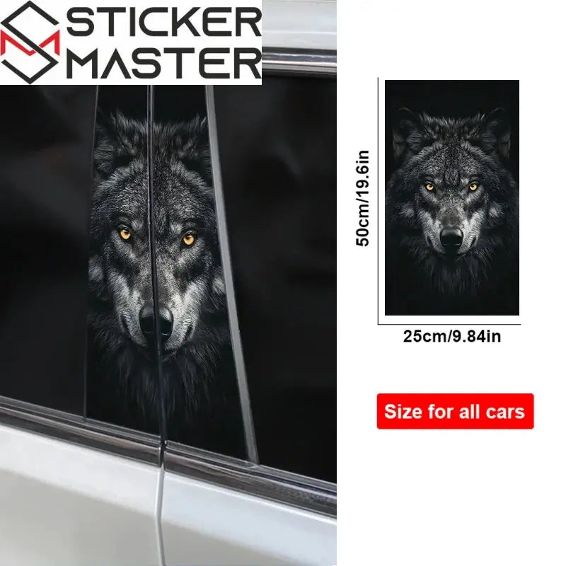 Mavi Gözlü Kurt Yan Direk Sticker Seti (2 Adet) | Sticker Master - Sticker Master