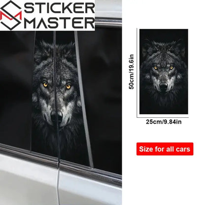 Mavi Gözlü Kurt Yan Direk Sticker Seti (2 Adet) | Sticker Master - Sticker Master