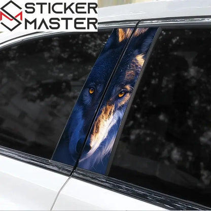 Mavi Gözlü Kurt Yan Direk Sticker Seti (2 Adet) | Sticker Master - Sticker Master