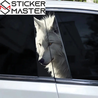 Mavi Gözlü Kurt Yan Direk Sticker Seti (2 Adet) | Sticker Master - Sticker Master