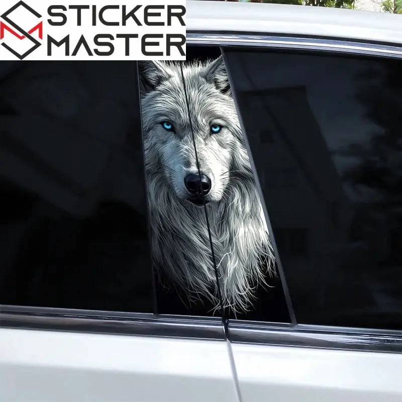 Mavi Gözlü Kurt Yan Direk Sticker Seti (2 Adet) | Sticker Master - Sticker Master