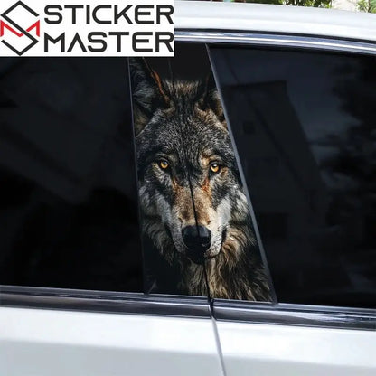 Mavi Gözlü Kurt Yan Direk Sticker Seti (2 Adet) | Sticker Master - Sticker Master