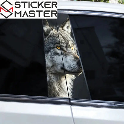 Mavi Gözlü Kurt Yan Direk Sticker Seti (2 Adet) | Sticker Master - Sticker Master