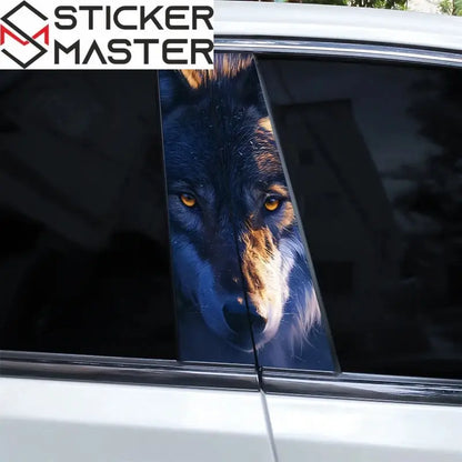 Mavi Gözlü Kurt Yan Direk Sticker Seti (2 Adet) | Sticker Master - Sticker Master