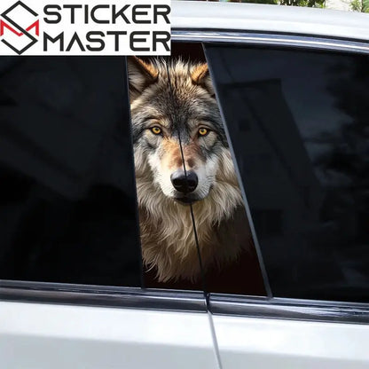 Mavi Gözlü Kurt Yan Direk Sticker Seti (2 Adet) | Sticker Master - Sticker Master