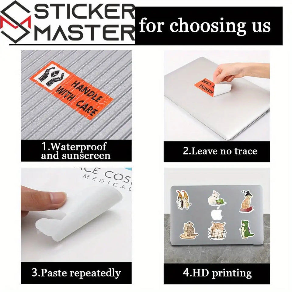 Sticker Master Marvel & Avengers Süper Kahraman Sticker Seti (50 Adet) | Su Geçirmez Çıkartmalar - Sticker Master