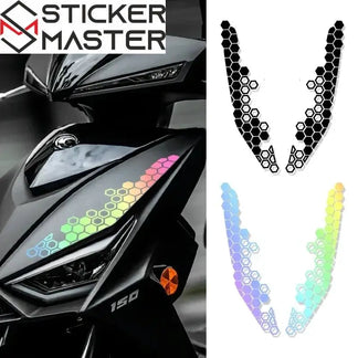 Sticker Master Motosiklet Bal Peteği Desenli Sticker Seti - Dekoratif Etiket - Sticker Master