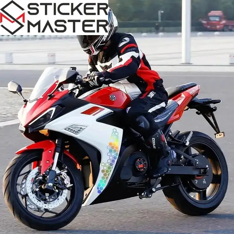 Sticker Master Motosiklet Bal Peteği Desenli Sticker Seti - Dekoratif Etiket - Sticker Master