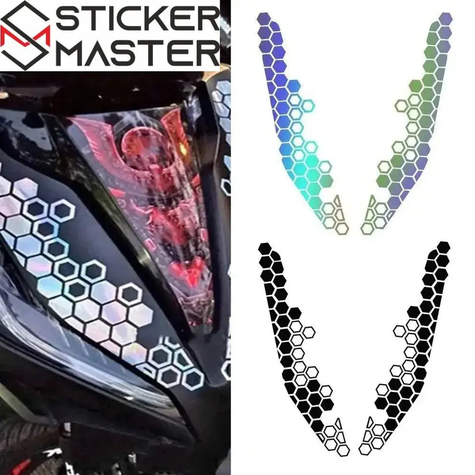 Sticker Master Motosiklet Bal Peteği Desenli Sticker Seti - Dekoratif Etiket - Sticker Master