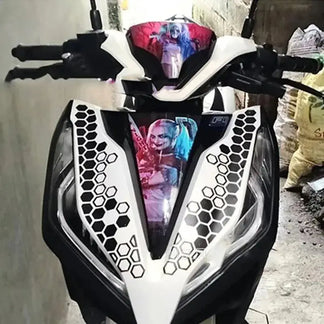 Sticker Master Motosiklet Bal Peteği Desenli Sticker Seti - Dekoratif Etiket - Sticker Master