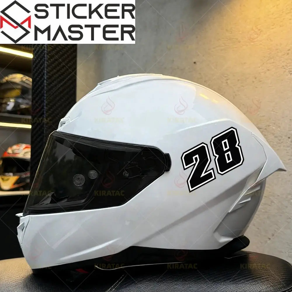 Motosiklet Rakam Sticker Seti | 0-9 Numaralı Su Geçirmez Etiket (2 Adet) Sticker Master