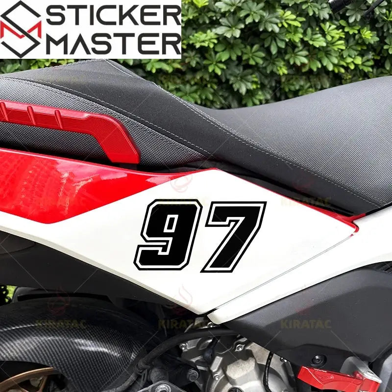 Motosiklet Rakam Sticker Seti | 0-9 Numaralı Su Geçirmez Etiket (2 Adet) Sticker Master