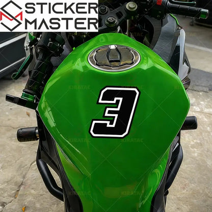 Motosiklet Rakam Sticker Seti | 0-9 Numaralı Su Geçirmez Etiket (2 Adet) Sticker Master