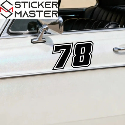 Motosiklet Rakam Sticker Seti | 0-9 Numaralı Su Geçirmez Etiket (2 Adet) Sticker Master