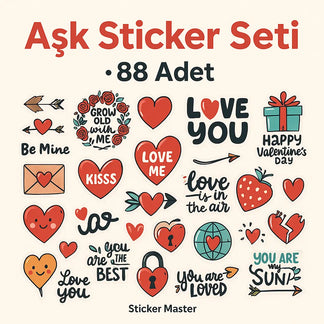 Sticker Master 88 Adet Love Aşk Graffiti JDM Araba Modifiye Stickers Motor Bisiklet Laptop Sticker Etiket Çıkartma Sticker Master
