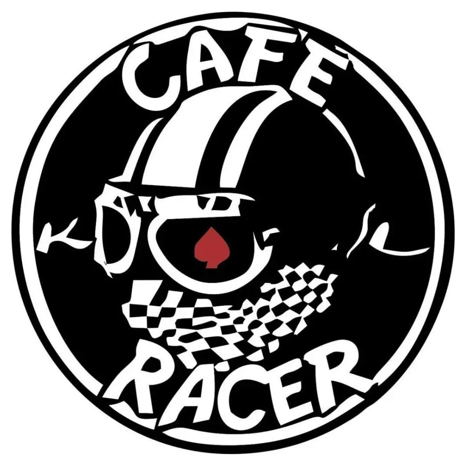 Sticker Master Cafe Racer Model 2 Sticker Motor, Kask, Laptop, Araba, Oto Araç İçin Dayanıklı Etiket Decal 12 Cm Sticker Master