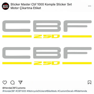 Sticker Master Cbf 250 Sticker Set Motor Çıkartma Etiket Sticker Master