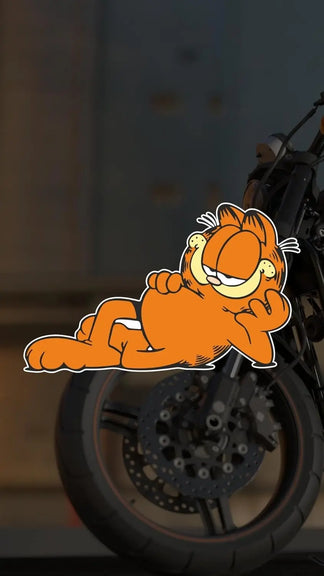 Sticker Master Garfield Motorsiklet,Kask,Laptop,Motor Ve Oto Araç Sticker 13X8 Cm Sticker Master