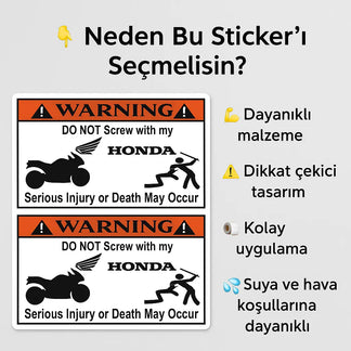 Sticker Master Honda'ma Dokunma Sticker Motor Çıkartma Etiket 15 Cm 2 Adet Sticker Master