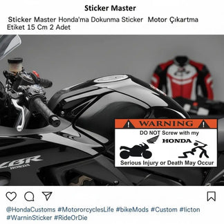 Sticker Master Honda'ma Dokunma Sticker Motor Çıkartma Etiket 15 Cm 2 Adet Sticker Master