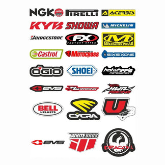 Sticker Master Sponsor Sticker Set 9 – Motor, Kask, Laptop, Araba, Oto Araç İçin Dayanıklı Etiket Decal Sticker Master