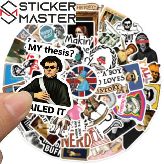Sticker Master 50 adet Komik Karikatür Tarih Karakterleri Çıkartmalar Bagaj Dizüstü Gitar Telefon Bisiklet Su Geçirmez Graffiti Vinil Sticker Etiket - Sticker Master