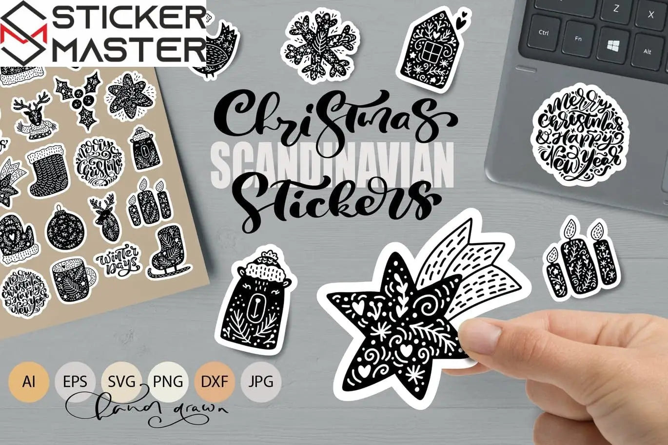 30 Adet Yılbaşı Christmas JDM Araba Stickers Motor Bisiklet Laptop Sticker Etiket Çıkartma Sticker Master