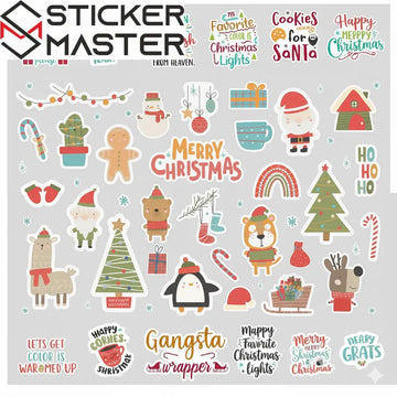 100 Adet Yılbaşı Christmas Sticker Seti  Sticker Master