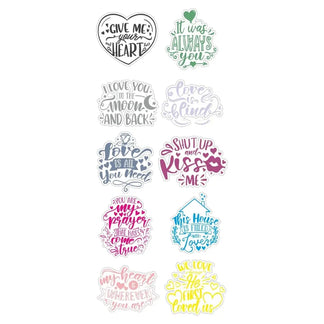 Sticker Master Aşk Temalı Sticker Seti – 10 Adet x 10 cm | Renkli Romantizmin Gücü! Sticker Master